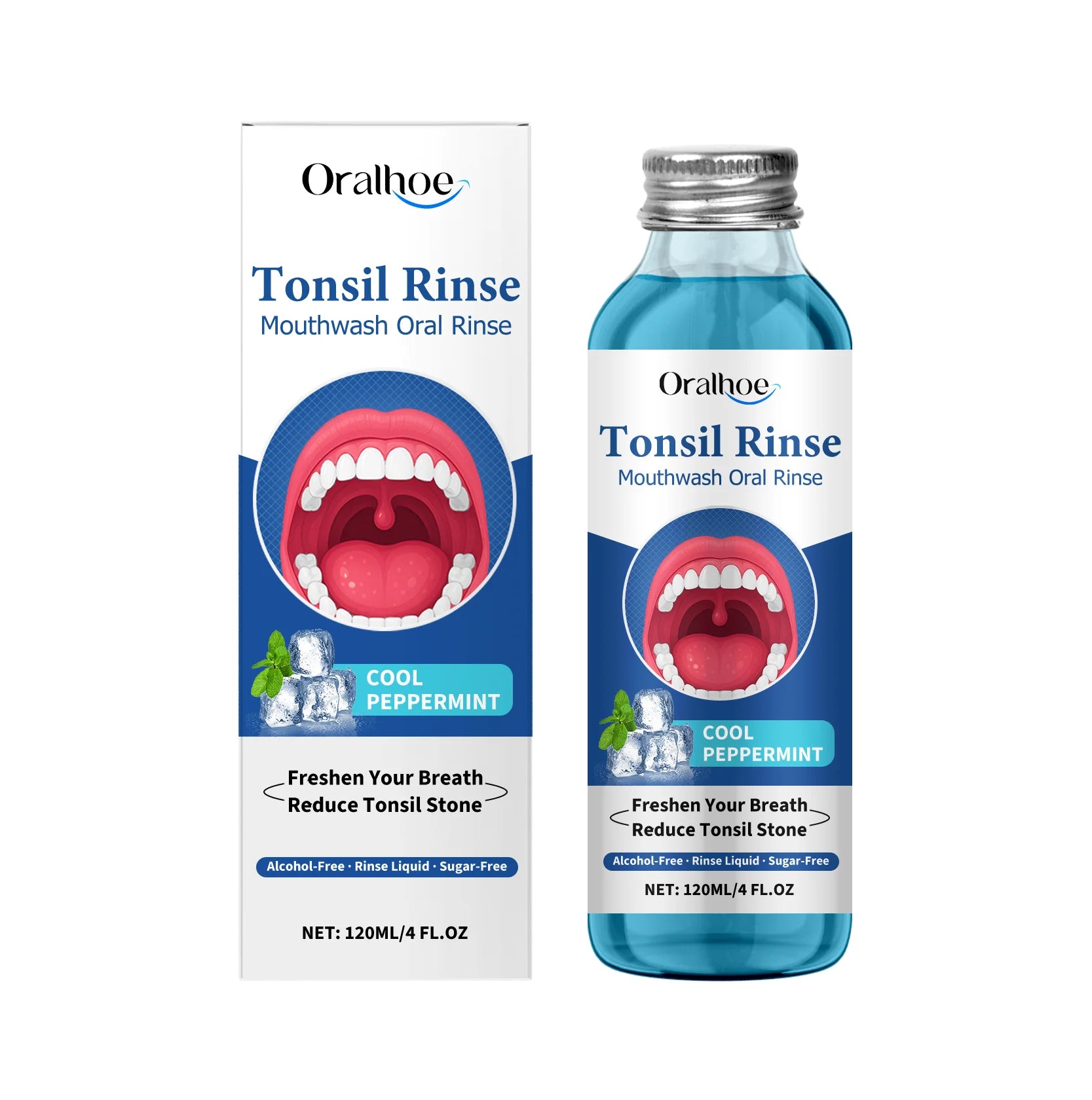 Oral Fresh Mouthwash Remove Mouth Odor Reduce Tonsil Stone Lasting Fresh Alcohol-Free Oral Hygiene Cleaning Peppermint Mouthwash