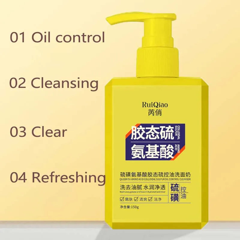 Gentle And Skin - Friendly Colloidal Sulfur Amino Acid Oil - Control Facial Cleanser Hydrating And Moisturizing