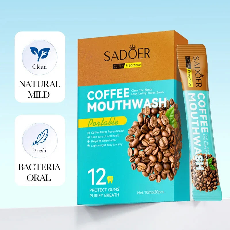 Coffee Refreshing Mouthwash 20pcs/Box Portable Bagged Mouth Wash Freshen Breath Clean The Teeth Oral Freshening Teeth Whitening