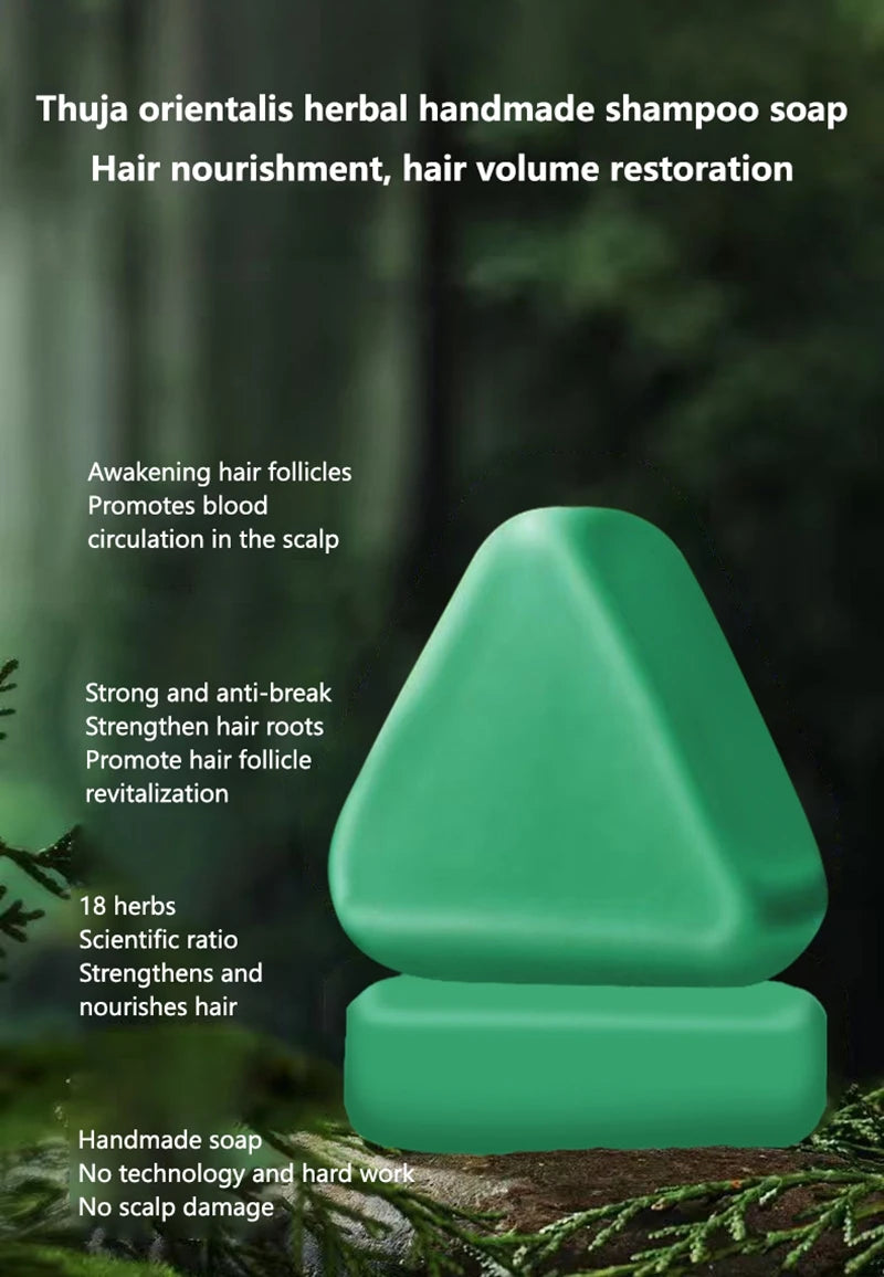 120g Seven-green Usman Orchidaceae Shampoo Refreshing Cleansing Oil Control Anti-Itch Replenishing Soap Soft Handmade Soap