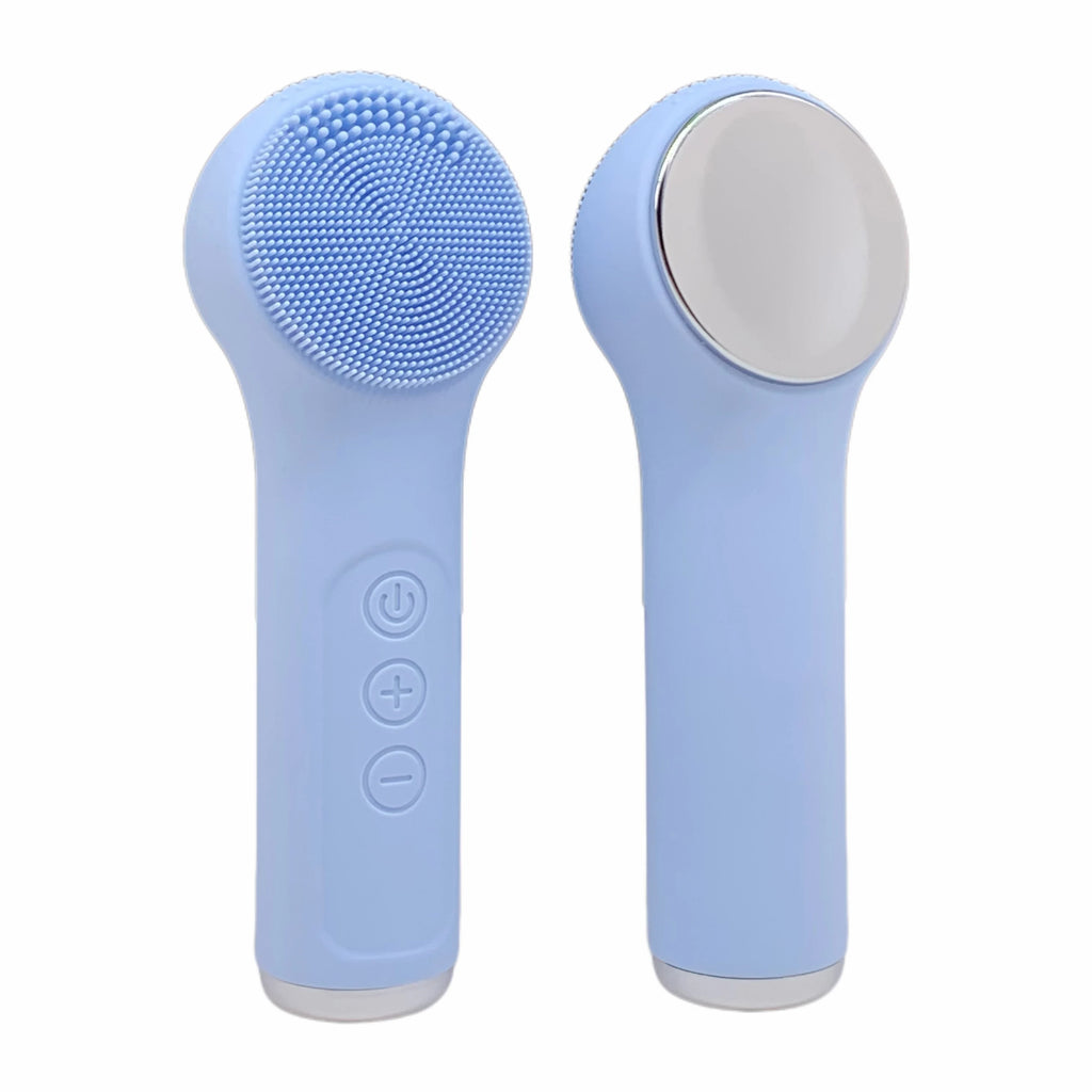 Electric Waterproof Silicone Facial Cleansing Brush, Deep Cleanse Makeup Remover Heating Massage Beauty Tool for Women