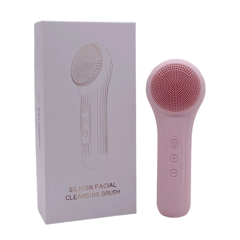 Electric Facial Cleansing Brush Sonic Face Massager Warming Deep Pore Cleaning Waterproof Silicone Blackhead Remover