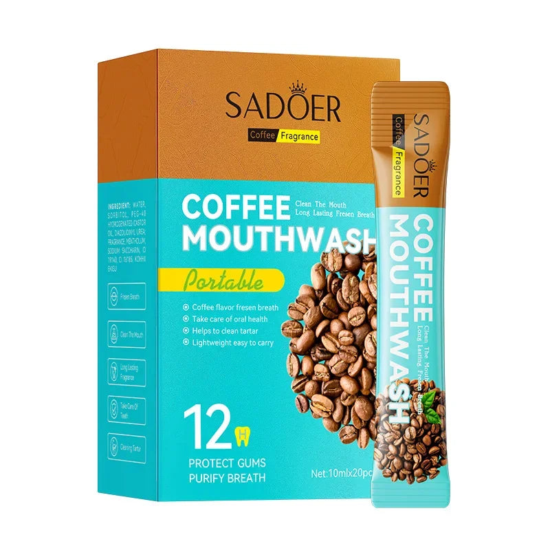 Coffee Refreshing Mouthwash 20pcs/Box Portable Bagged Mouth Wash Freshen Breath Clean The Teeth Oral Freshening Teeth Whitening