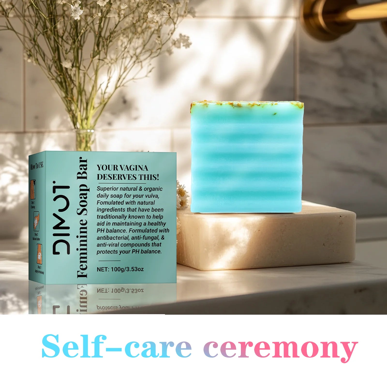 100g Natural Feminine Care Soap for PH Balance Odor Control & Hydration Daily Intimate Care Hygiene Handmade Feminine Soap Bar