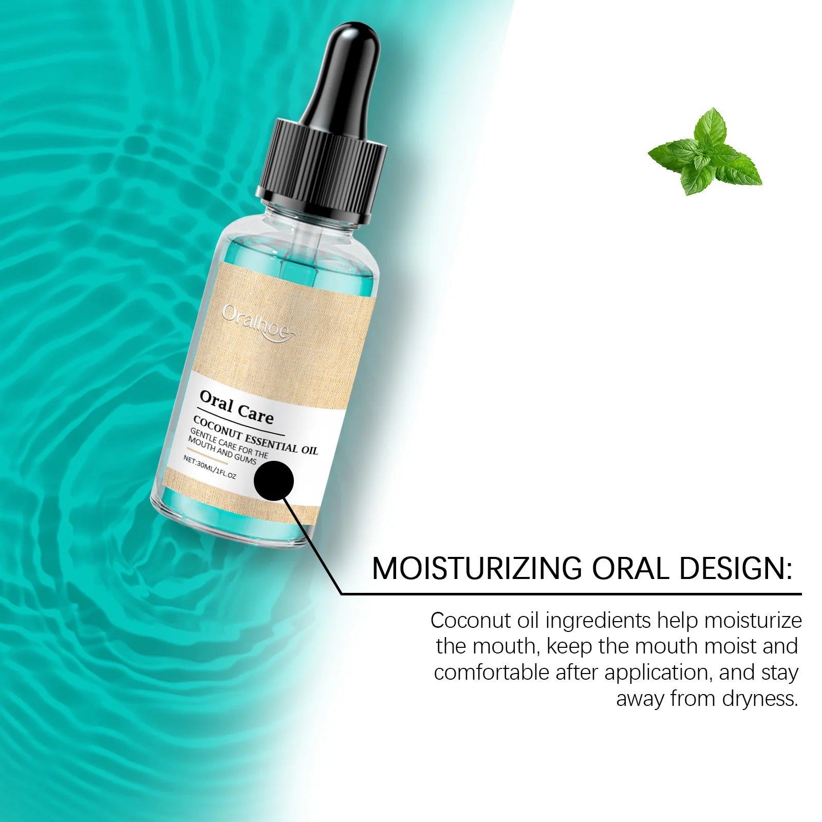 Oralhoe Coconut Oil Mouthwash Fresh Oral Breath Odor Removal Prevent Bad Breath Lasting Fragrance Coconut Oil Mouthwash 1floz