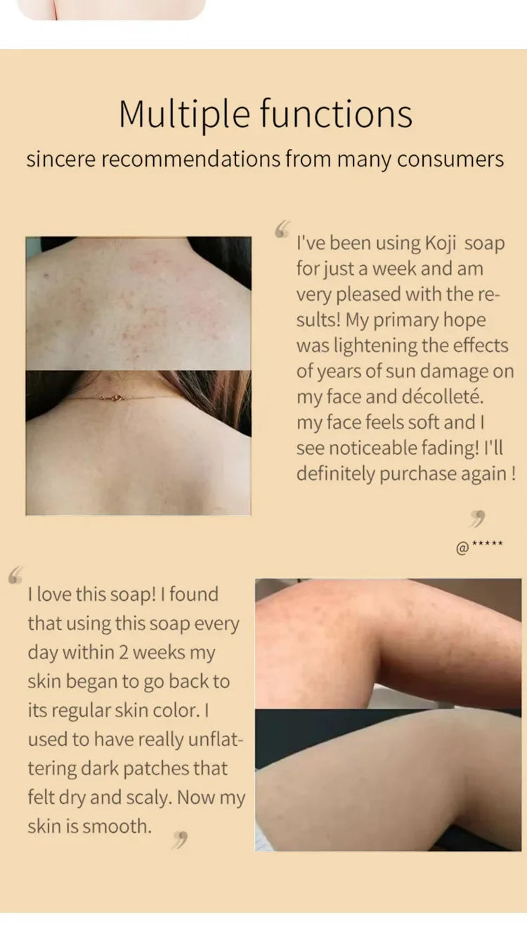 Handmade Whitening Soap Skin Care Deep Cleaning Moisturizing Cleansing Essential Temperate Soap Brighten Skin Kojic Acid Soap