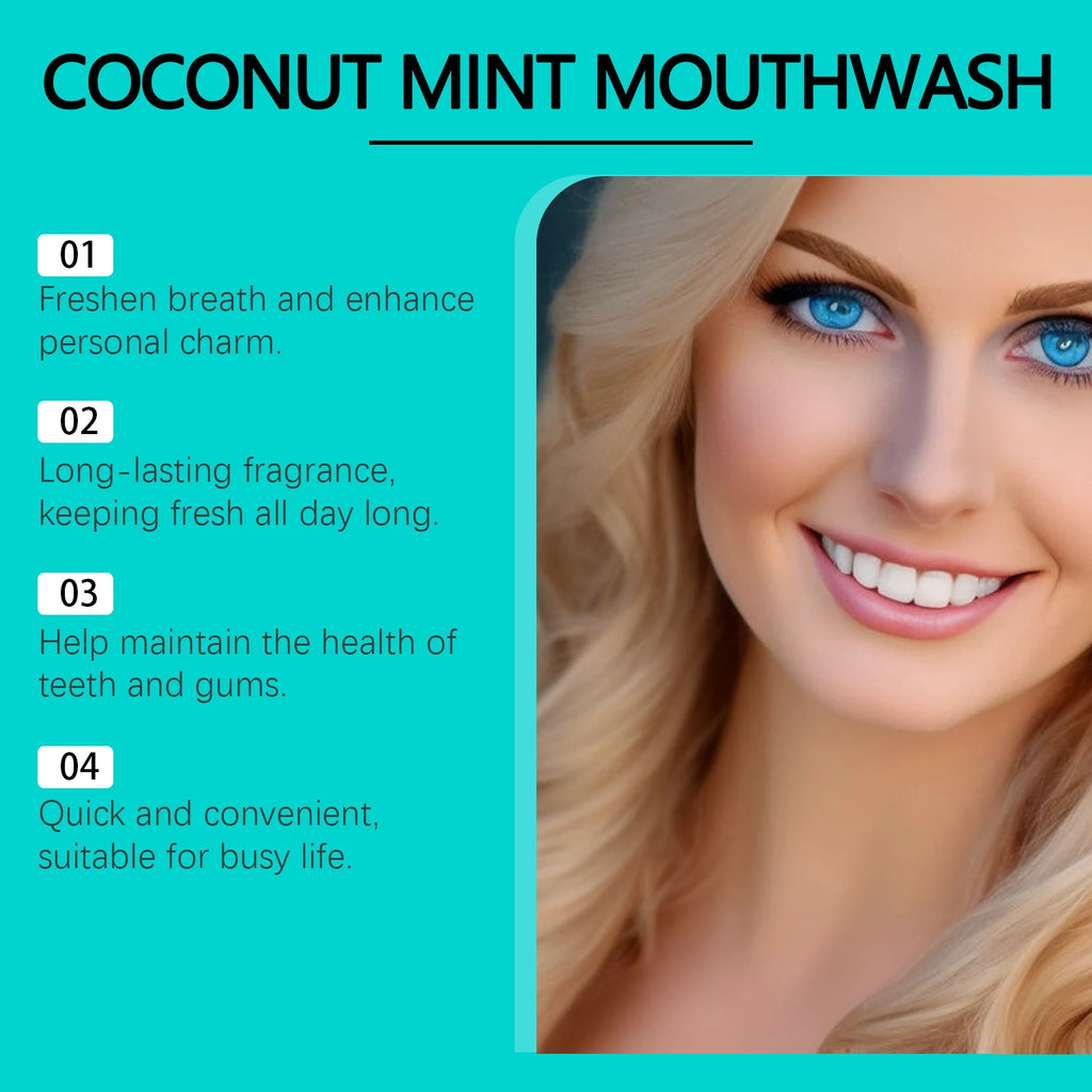 Oralhoe Coconut Mint Pulling Oil Mouthwash Removes Tooth Stains Yellow Teeth Prevents Bad Breath Freshens Breath With Mouthwash