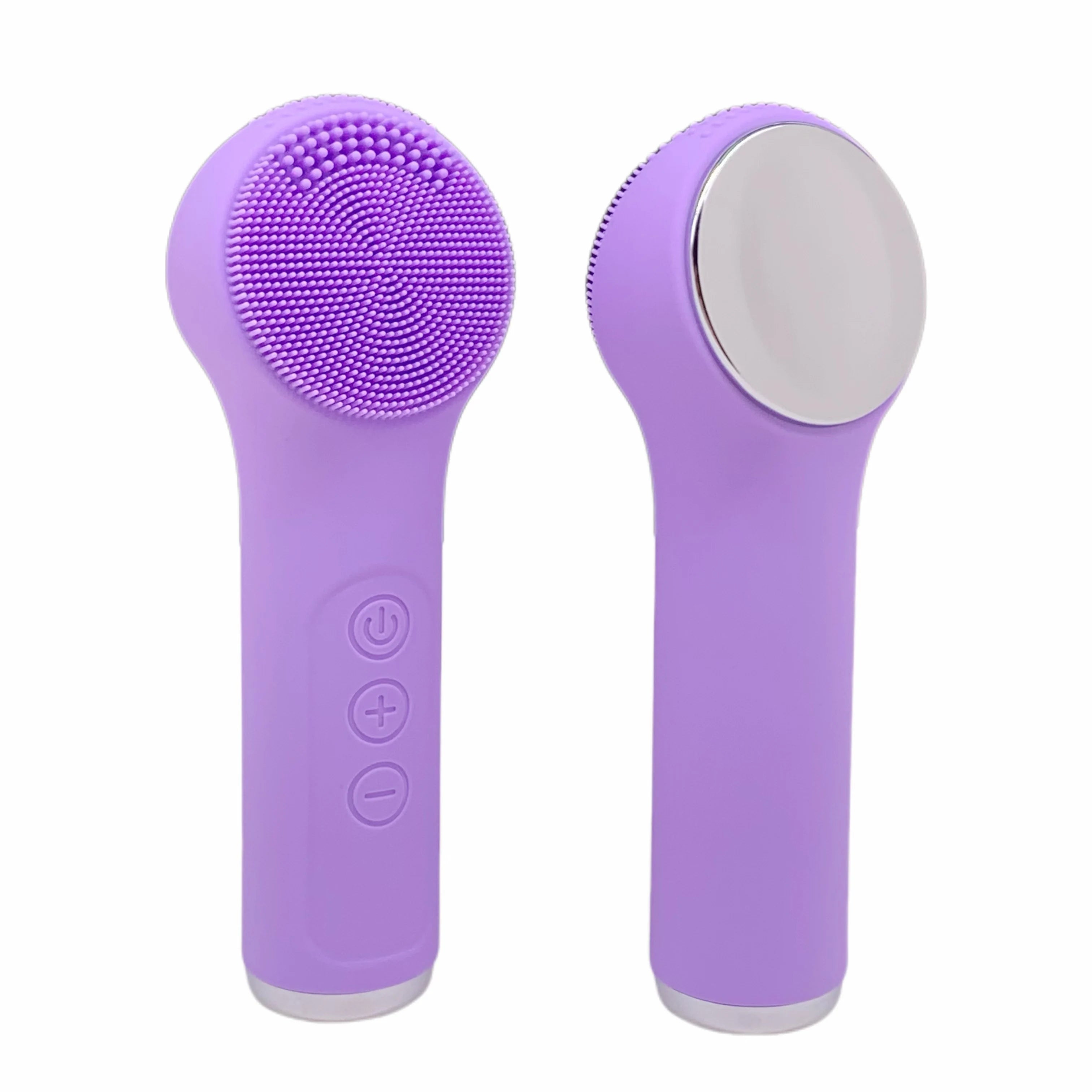 Electric Waterproof Silicone Facial Cleansing Brush, Deep Cleanse Makeup Remover Heating Massage Beauty Tool for Women