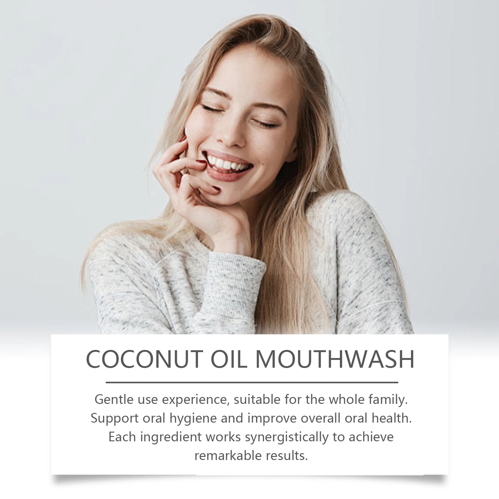 Coconut Oil Mouthwash Deep Cleans Removes Tooth Stains Plaque Protecting Oral Hygiene Refreshing Mouthwash for Dental Care 60ml