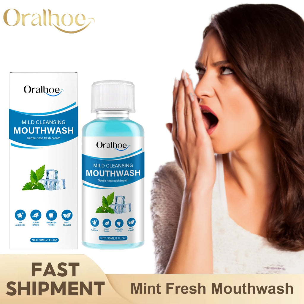 30ml Portable Mint Bad Breath Mouthwash Fresheners Mouth Oral Odor Removal Lasting Aroma Remove Tartar Deep Cleaning Mouthwash