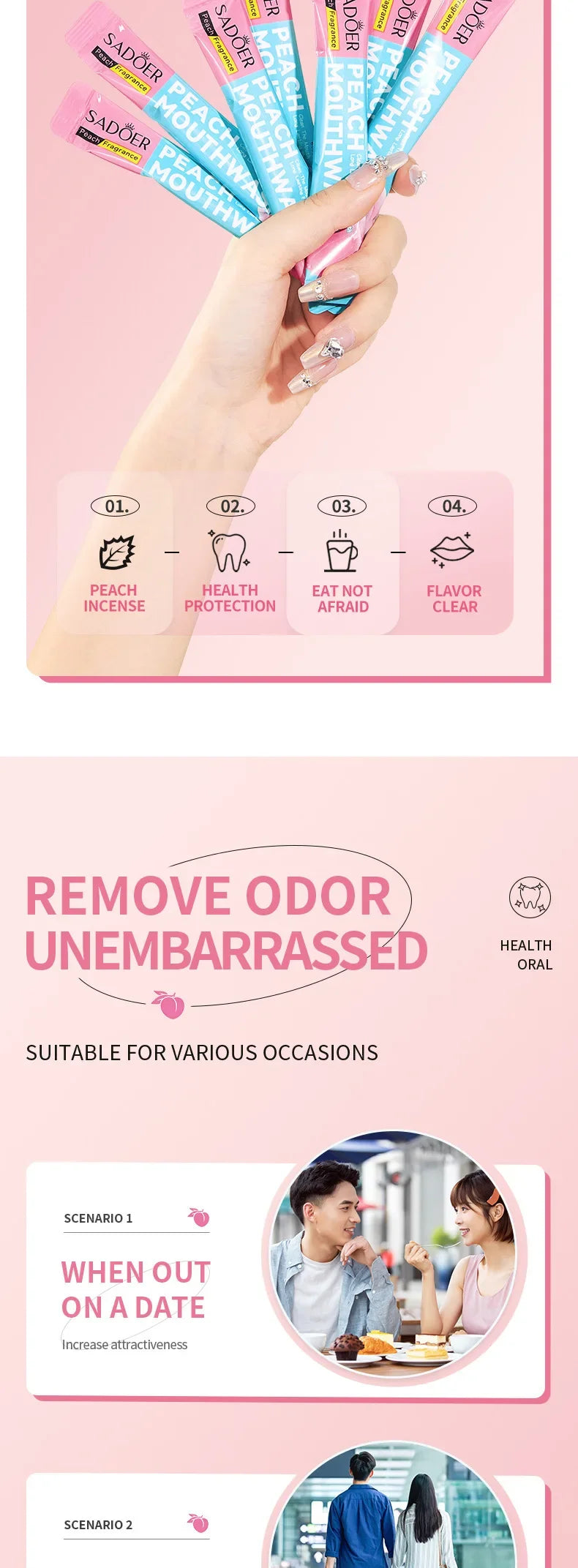 Mouthwash Teeth Whitening Lemon Flavor Freshen Your Breath and Clean The Debris Between Teeth Oral Freshening Mouthwash