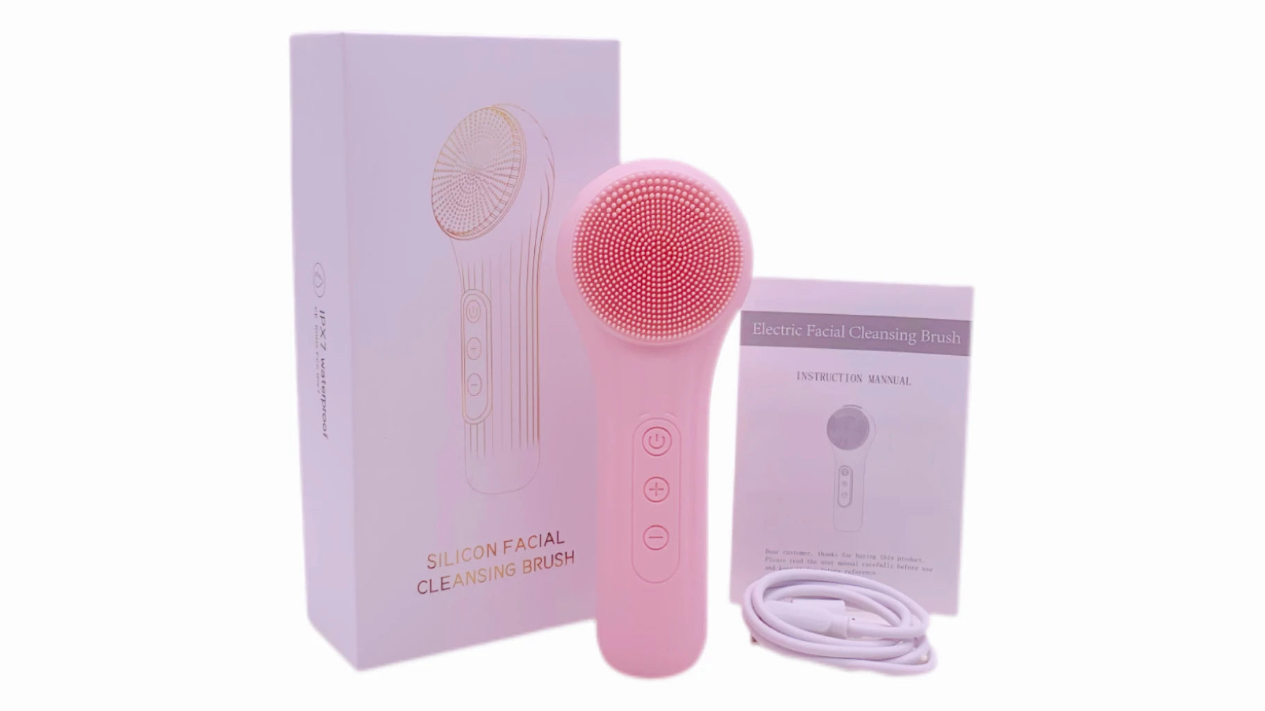 Electric Facial Cleansing Brush Sonic Face Massager Warming Deep Pore Cleaning Waterproof Silicone Blackhead Remover