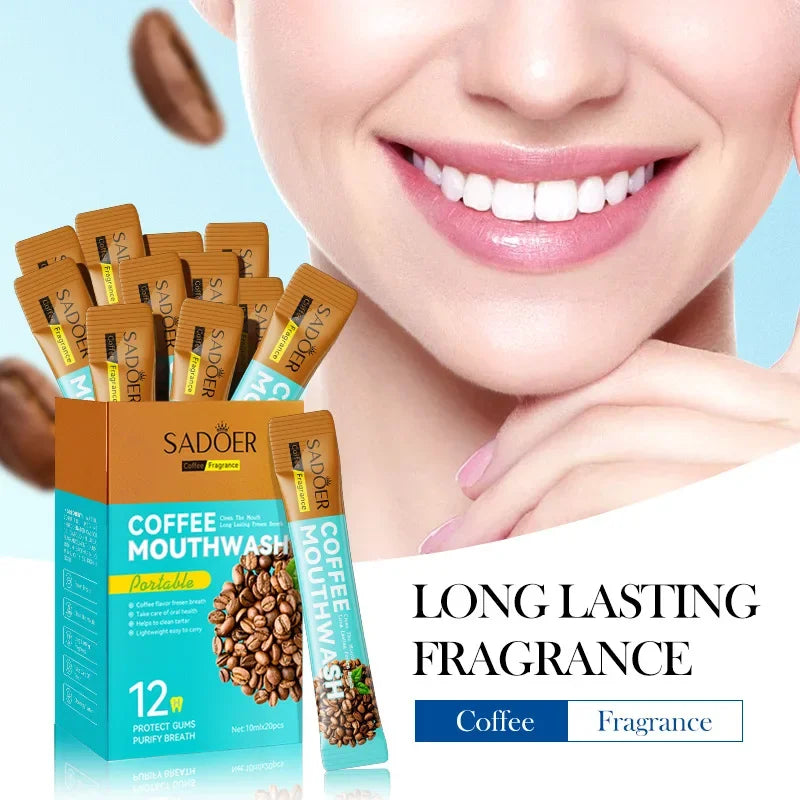 Coffee Refreshing Mouthwash 20pcs/Box Portable Bagged Mouth Wash Freshen Breath Clean The Teeth Oral Freshening Teeth Whitening