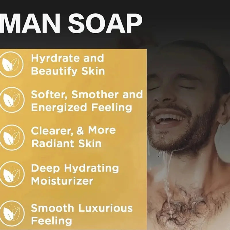 1/3/5/7Pcs Handmade Whitening Sandalwood Men'S Soap, Deeply Cleanses The Body, Moisturizes The Face, And Is Gentle And Shiny