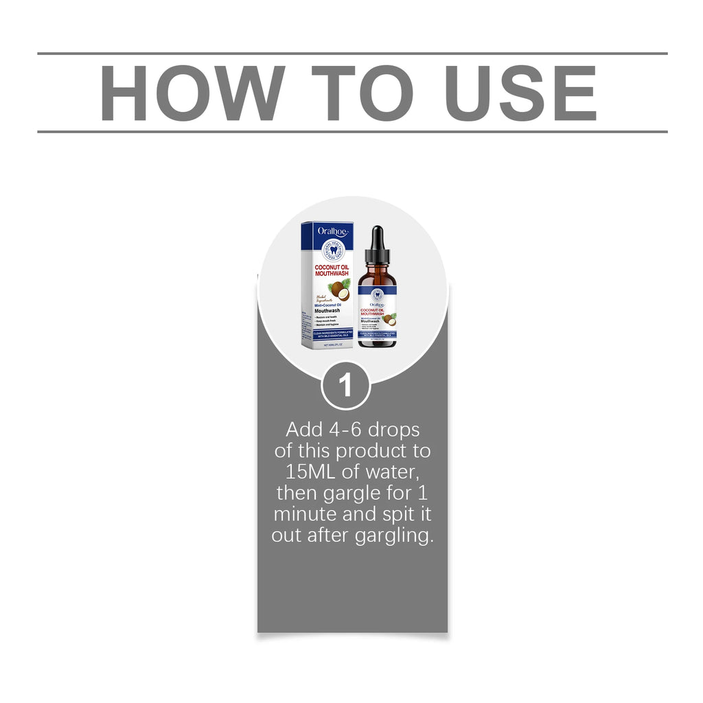 Coconut Oil Mouthwash Deep Cleans Removes Tooth Stains Plaque Protecting Oral Hygiene Refreshing Mouthwash for Dental Care 60ml