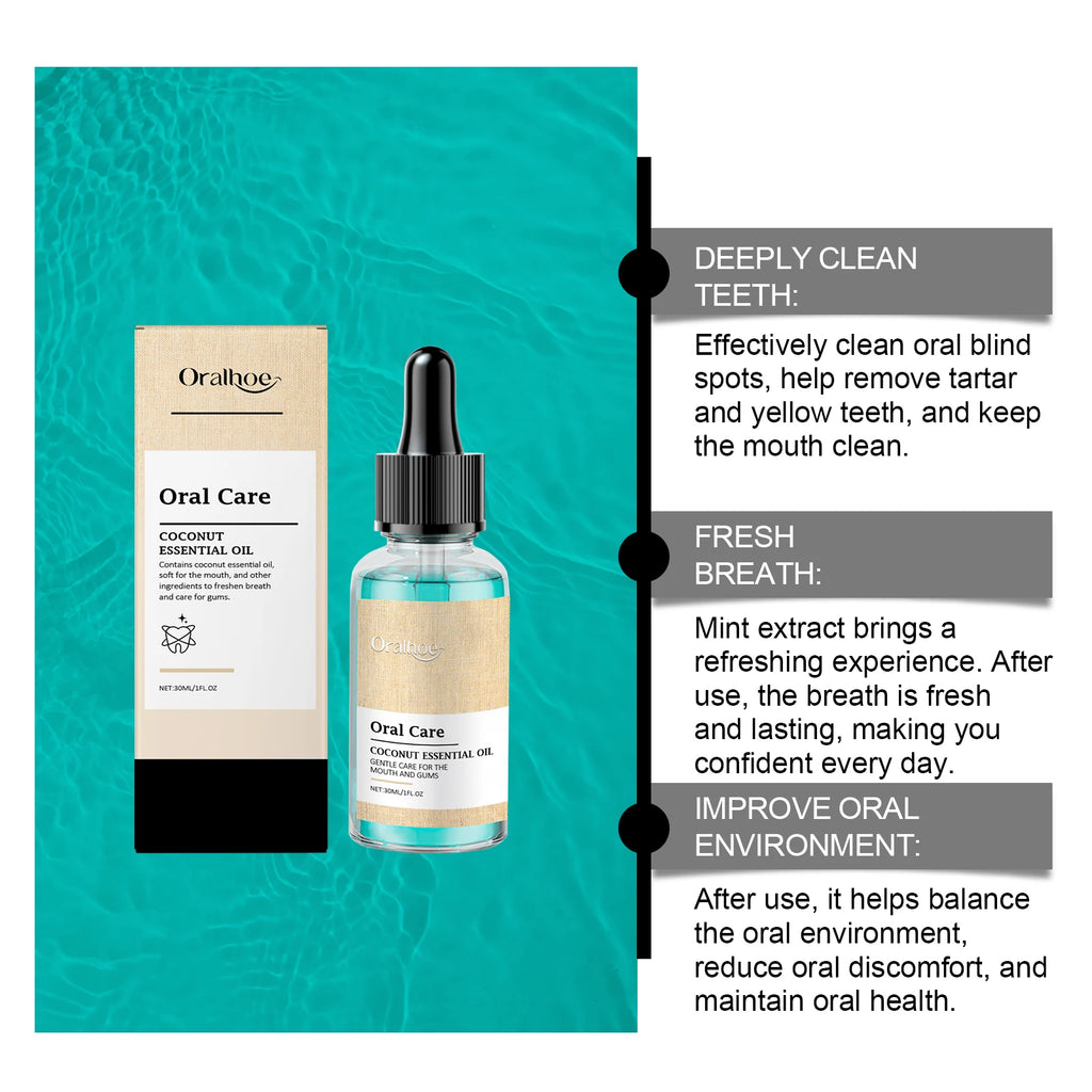 Oralhoe Coconut Oil Mouthwash Fresh Oral Breath Odor Removal Prevent Bad Breath Lasting Fragrance Coconut Oil Mouthwash 1floz