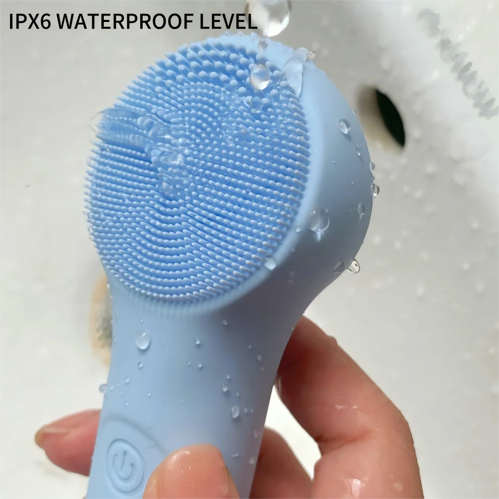Electric Waterproof Silicone Facial Cleansing Brush, Deep Cleanse Makeup Remover Heating Massage Beauty Tool for Women