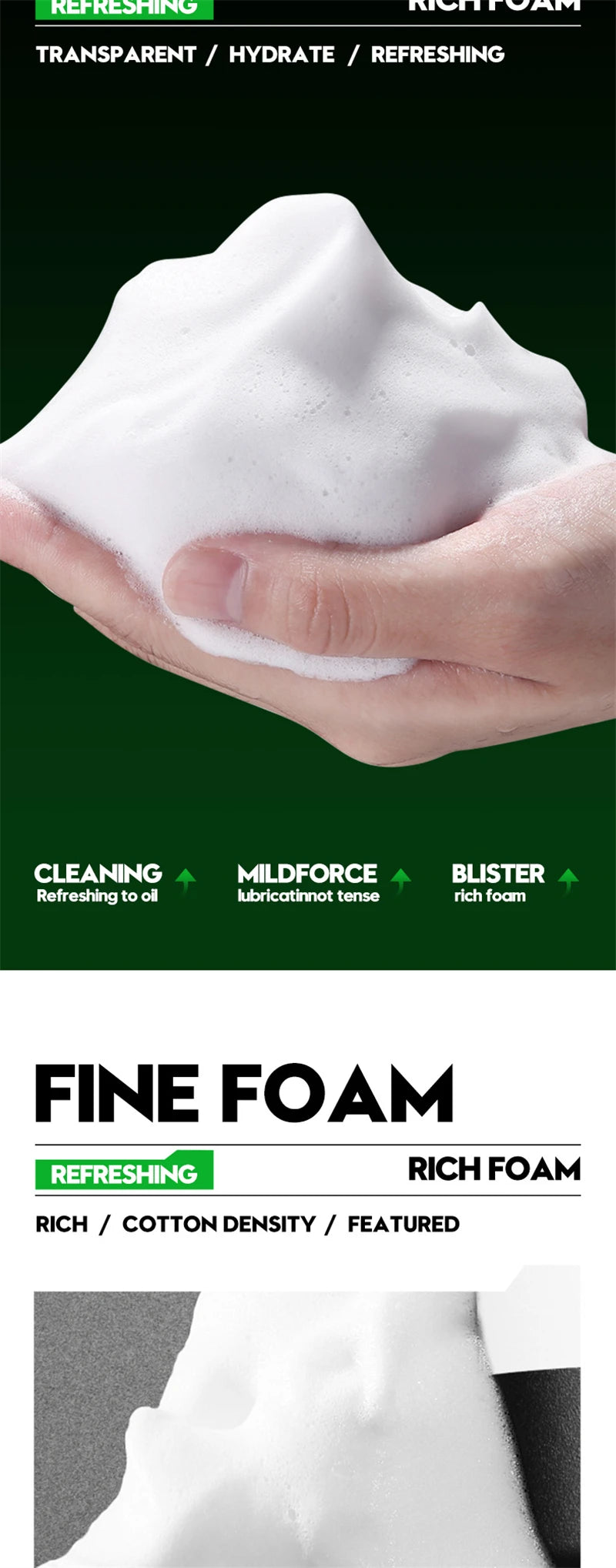 Deep Cleansing Men Facial Cleanser Oil Control Moisturizing Blackhead Remove Dark Spots Pores Acne Mark Refining Face Wash 100g