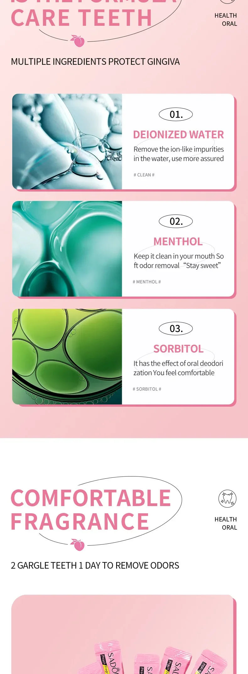 Mouthwash Teeth Whitening Lemon Flavor Freshen Your Breath and Clean The Debris Between Teeth Oral Freshening Mouthwash