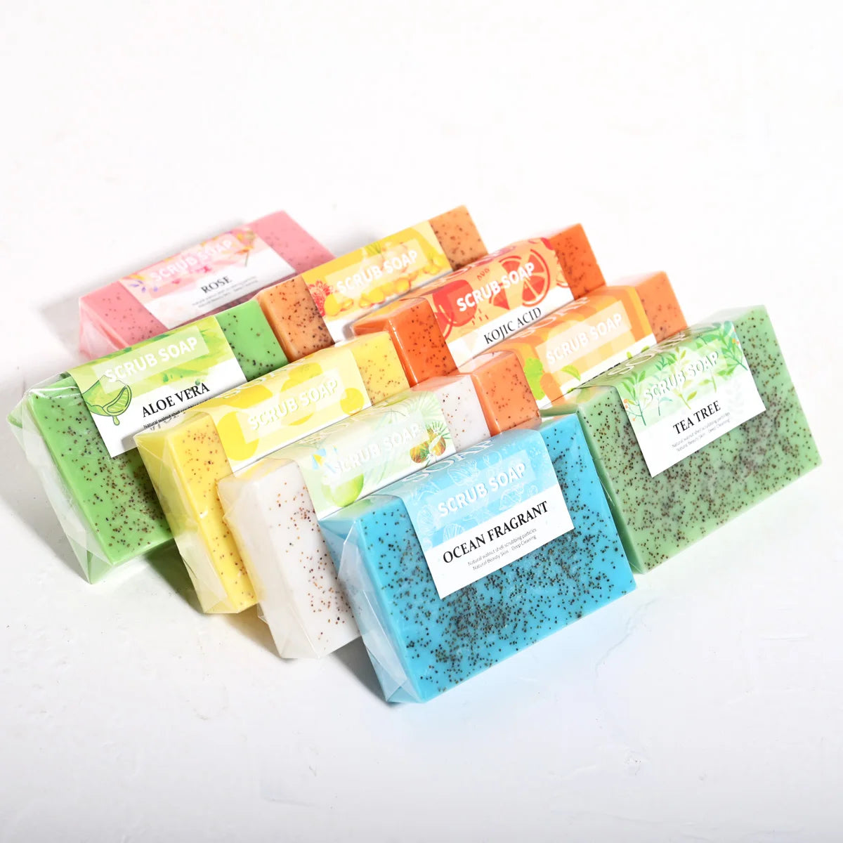 M+100G Pure Natural Rose Essential Oil Handmade Walnut Particle Soap Facial Exfoliating Cleansing Soap