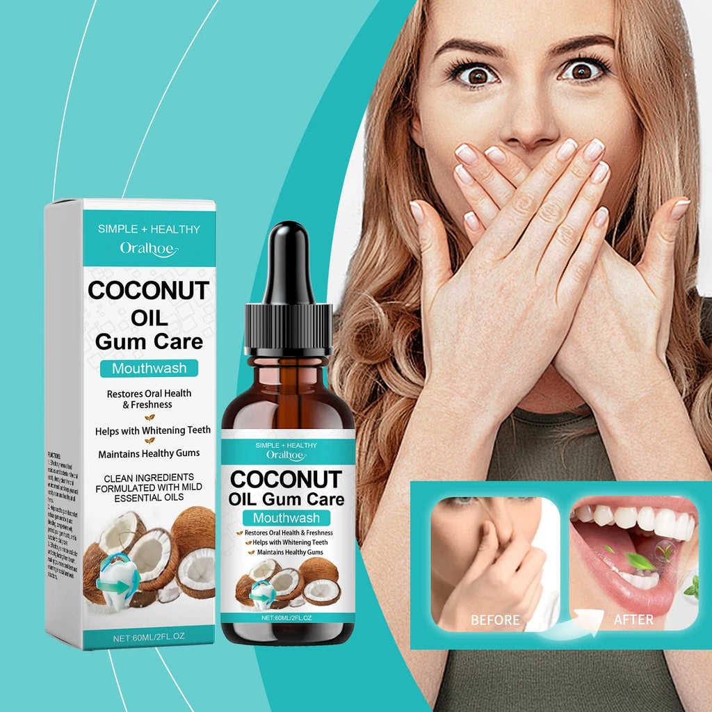 Coconut Mint Pulling Oil Mouthwash Alcohol-Free Teeth Stains Remover Whiten Odor Removal Fresh Breath Oral Hygiene Toothpaste