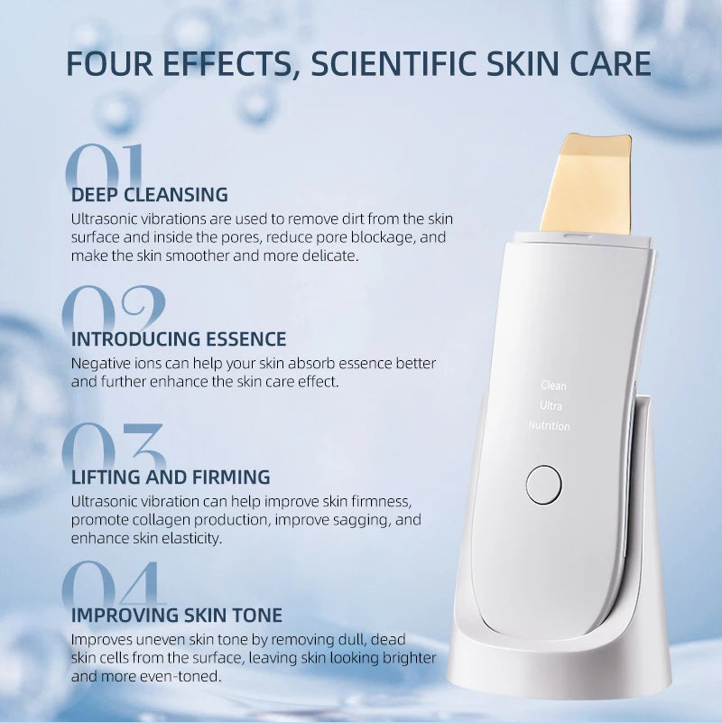 Limpiador Facial Electric Blackhead Remover Exfoliator Moisturizing Facial Cleaner Nano Spray Technology Metal Scraper Tool