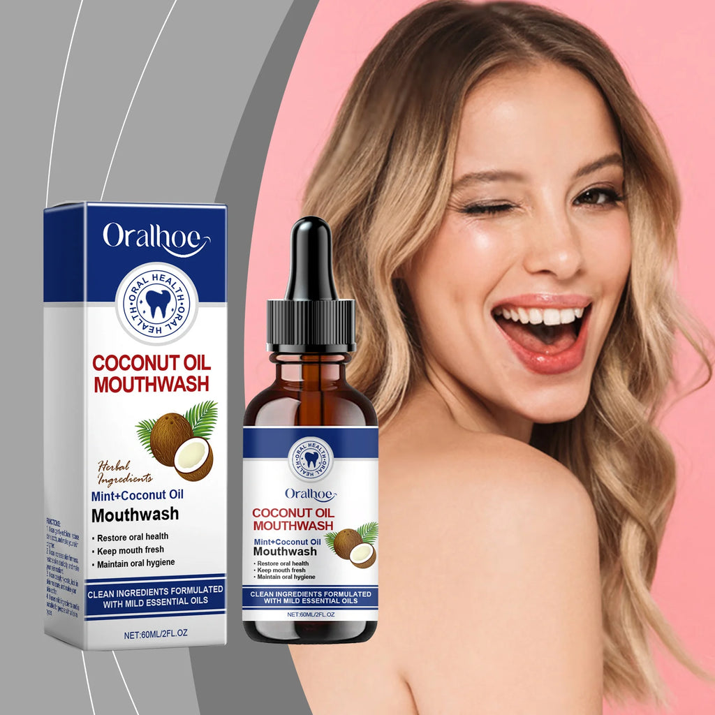 Oralhoe Coconut Oil Mouthwash Teeth Whitening Cleansing Refreshing Gums Fresher Oral Bad Breath Home Business Mouth Health Care