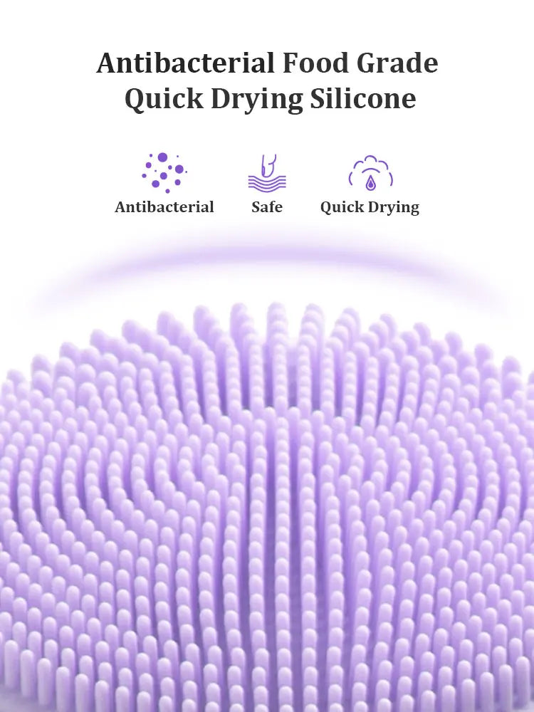 Silicon Facial Cleansing Brush Sonic Vibration Warming Wash Face Massage Face Skin Cleanser Eletric Waterproof Rechargeable