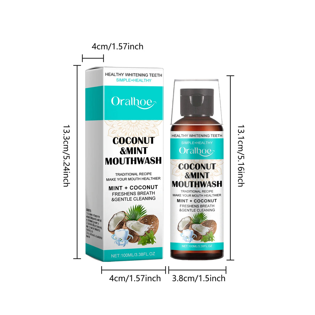Oralhoe Coconut Mint Pulling Oil Mouthwash Removes Tooth Stains Yellow Teeth Prevents Bad Breath Freshens Breath With Mouthwash