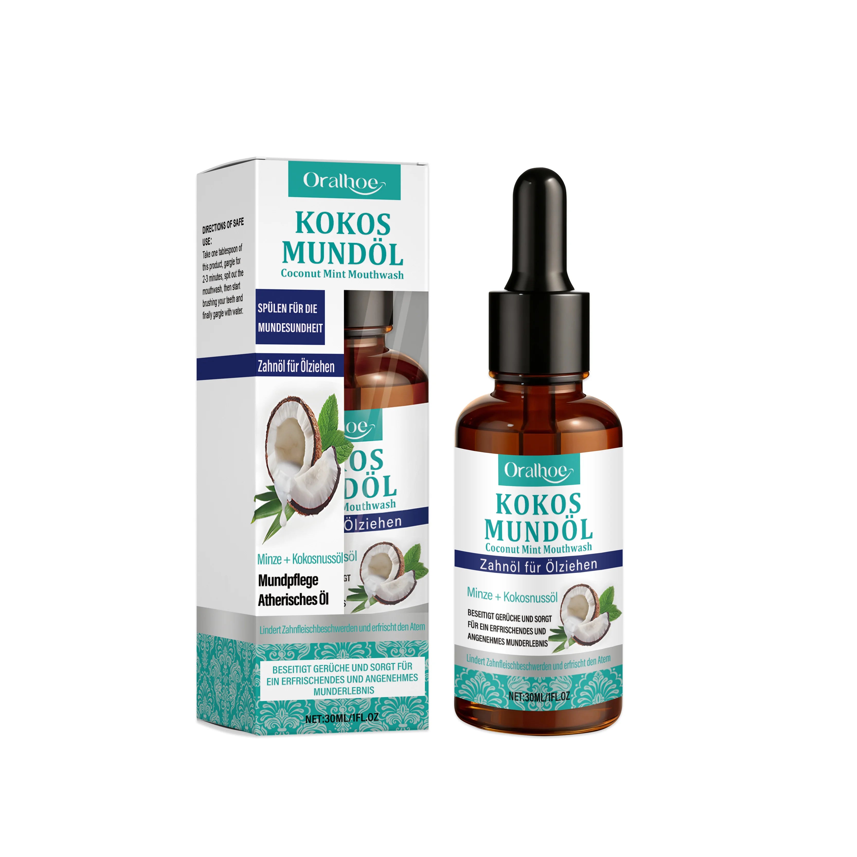 Coconut Oil Mint Mouthwash Remove Bad Breath Refreshing Cleansing Teeth Yellow Stains Fresh Oral Hygiene Odor Removal Mouthwash